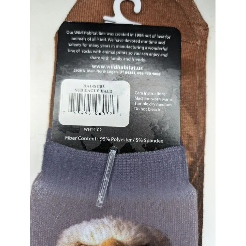 NWT Wild Habitat‎ Sublimation Socks Bald Eagle One Size